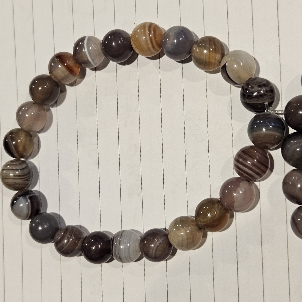 Earthy Toned Agate Beaded Bracelet